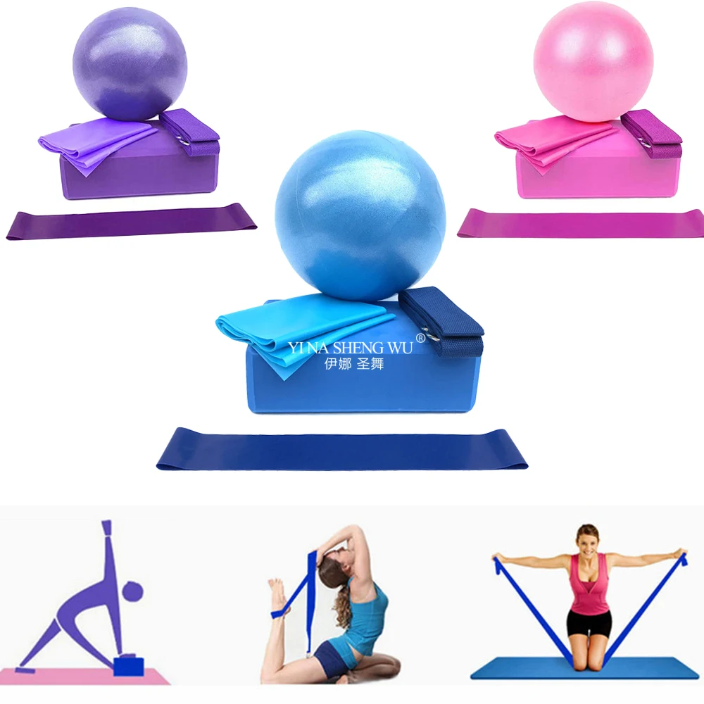 요가 스타터 키트 5pc 세트 요가 장비 세트 블록 볼 - Pilates Yoga Block Exercises 리뷰 및 가격