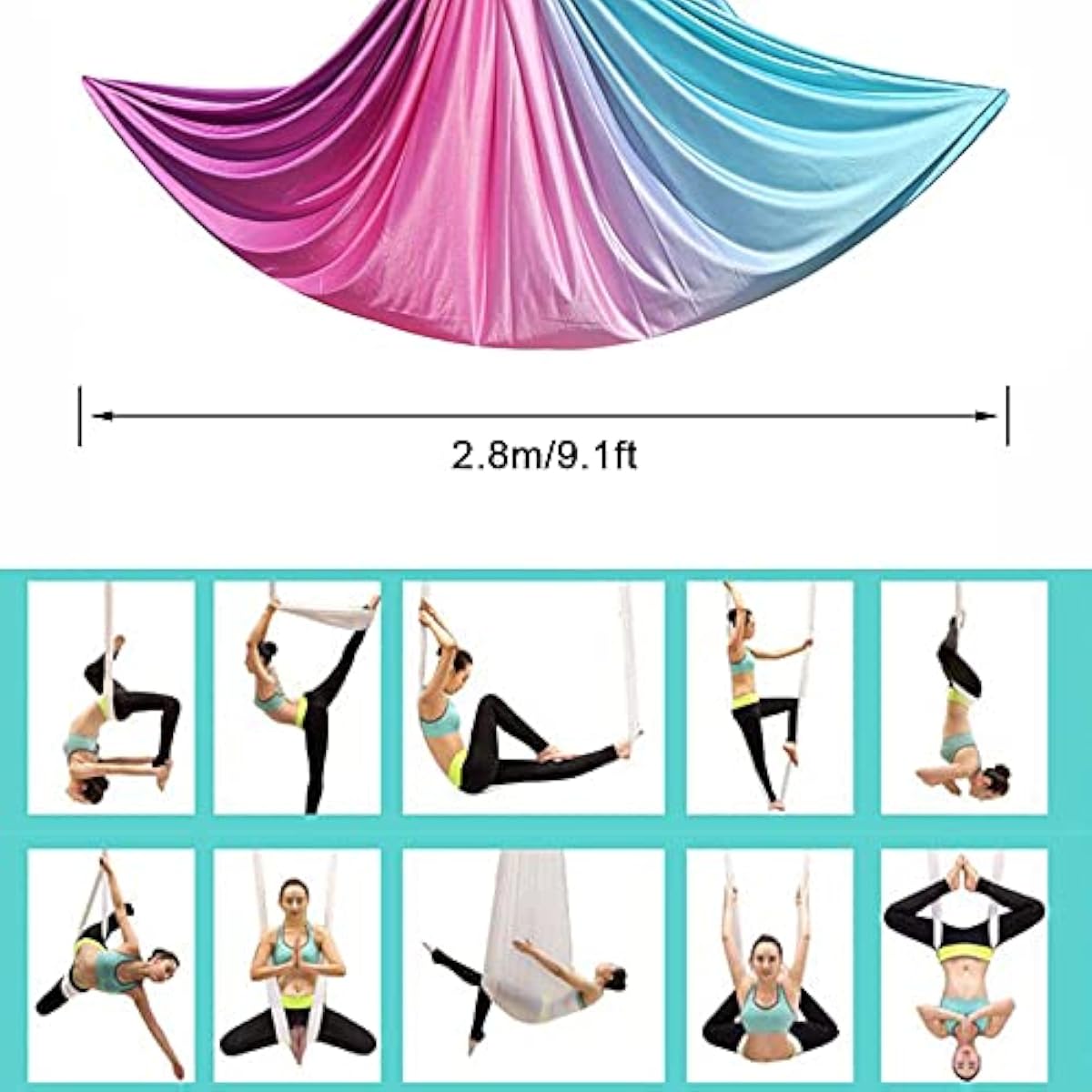 에어리얼 요가 해먹 5M x 2.8M 그라데이션 퍼플  - Pilates Yoga Aerial 리뷰 및 가격
